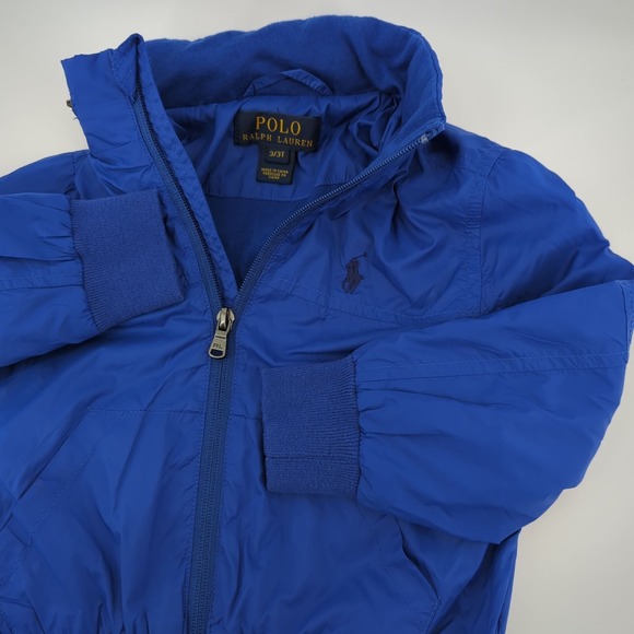 Polo Ralph Lauren Other - Polo Ralph Lauren Jacket Kid Windbreaker Blue Pony Hidden Hood Size 3T Rain Coat